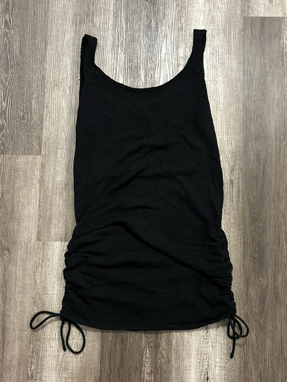 3/$10 Cotton On Black Knit Ruched Drawstring Sleeveless Tank Mini Dres
